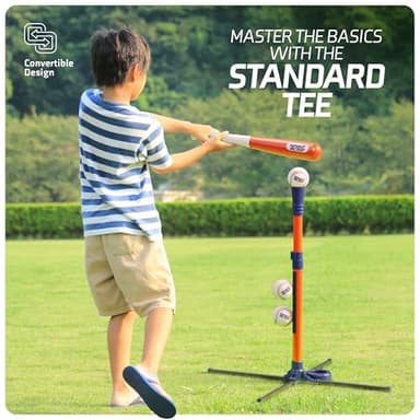 Tee Ball Set for Kids - 4 Year Old Boy Birthday Gift - Baseball Batting Tee for Kids - T Ball Set for Toddlers 3-5, 4-6 - Tball Toys for Ages 3 4 5 6 Year Old Boy - Toddler Outdoor Toys, Baseball Tee - Image 6