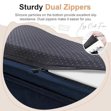 Large Dog Bed Orthopedic Washable: Beds Bolster XL Bed Large Big Dogs Memory Foam Couch Sofa Waterproof with Removable Cover - Navy Blue - Image 5