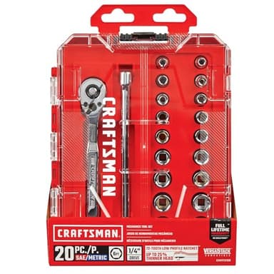 CRAFTSMAN Mechanics Tool Set, 1/4 Inch Drive, 20 Piece (CMMT12108) - Image 5