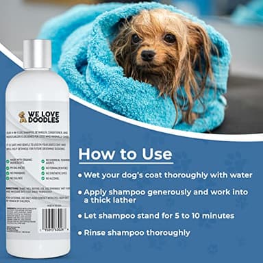 USDA Organic Dog Shampoo, Conditioner & Detangler - Best Shampoo for Goldendoodles, Poodles & Doodles - for Matted Pet Hair - Sensitive Skin Shampoo for Puppies - Made in The USA, 16OZ (Lavender) - Image 4