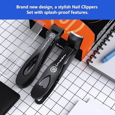 Toenail Clippers for Thick Nails for Seniors| INXEN 3-Pack Ergonomic Heavy Duty Angled Head Nail Clippers with Catcher | Premium Steel Wide Opening Fingernail Clippers Nail Cutter for Men & Women - Image 2