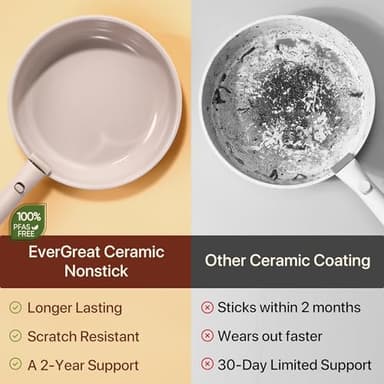 CAROTE Ceramic Cookware Sets, Pots and Pans Set Non Stick Non Toxic, Induction Cookware, Kitchen Cookware Sets, Pots Set for Healthy Coooking 19Pcs, Taupe - Image 7