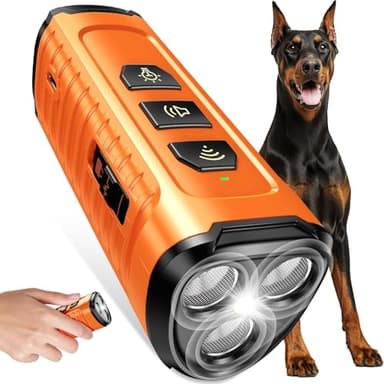 Dog Bark Deterrent Device, Anti Barking Device for Dogs 3X Ultrasonic to Stop Barking Neighbors Dog| 50ft Range, 5 Adjustable Modes, Flashlight & Beep | Safe & Effective for Small, Medium & Large Dogs - Image 1