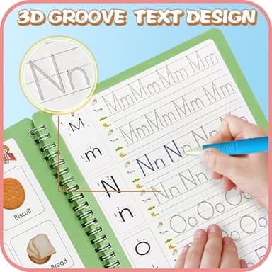 Magic Practice Copybook, Reusable Writing Practice Book, for Preschool Kids Age 3-8 ​Calligraphy 9.44in×6.29in(5 Books with Pens) - Image 5