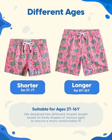maamgic Boys Swim Trunks Toddler Swim Shorts Little Boys Bathing Suit Swimsuit Toddler Boy Swimwear,Palmpineapple Pink,5 T - Image 5