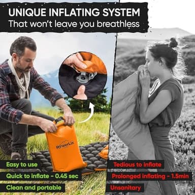 POWERLIX Ultralight Inflatable Camping Sleeping Pad - Camping Mattress for Backpacking, Hiking, Compact Lightweight Sleeping Mat for Camping, Inflation Bag/Repair Kit Included - Image 5