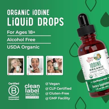 MaryRuth Organics Iodine Liquid Drops | Potassium Iodide | 1 Year Supply | 450 Servings | Thyroid Health | USDA Organic| Vegan | Non-GMO | Gluten Free | 1 Fl Oz - Image 9