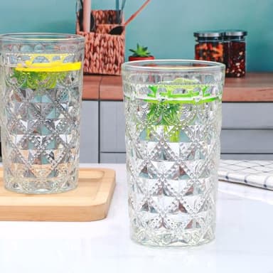 Drinking Glasses Set, 13 oz and 8 oz Highball Glasses Set, Bar Same Style, Essential Glassware for Home, Suitable for Water, Juice, Milk, Cocktails, Whisky, Iced Tea, Great Gift, 8 Pack - Image 4