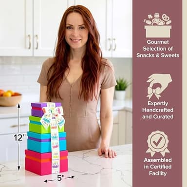 Broadway Basketeers Birthday Gift Basket Tower - Birthday Snack Box with Sweet and Savory Treats for Men, Women, & Kids - Image 6
