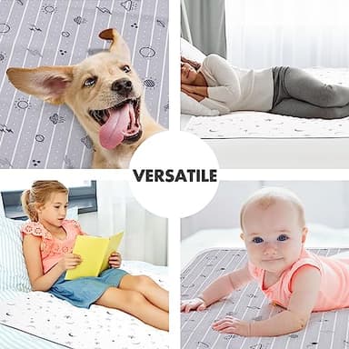 YIVEKO Baby Waterproof Bed Pad Washable Mattress Pad Reusable Underpads Bed-White Star - Image 6