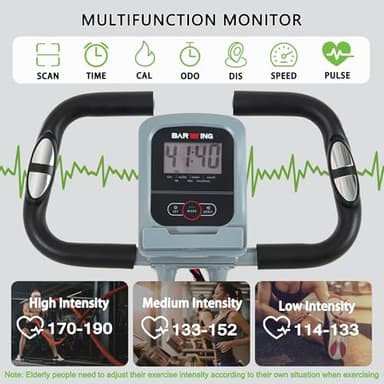 BARWING Stationary Exercise Bike for Home Workout, 5 IN 1 Foldable Indoor Cycling Bike for Seniors, 350LB Capacity, 16-Level Magnetic Resistance, Seat Backrest Adjustments - Image 5