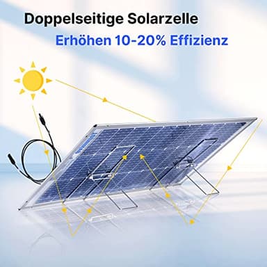 Topunive 2 PCS Bifacial 100W 12V Solar Panel 9BB Monocrystalline Cell 12 Volt for Marine RV Trailer Boat Cabin Van Car Uneven Surfaces 12V 24V Battery Charge - Image 2