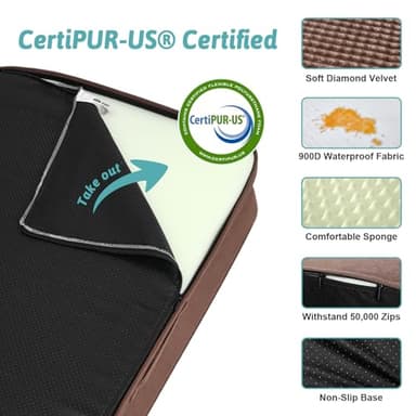COZY KISS Orthopedic Dog Beds for Extra Large Dogs, XXL Pet Couch for XLarge Dog, Big Supportive Foam Bolster Sofa with Waterproof Lining Cover, Anti-Slip, Washable, L Shape, 48x32x7.5 in, Brown - Image 7