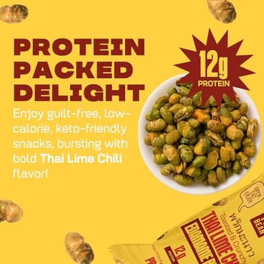 Where You Bean Edamame Beans Snack (Thai Lime Chili) - Crunchy and Dry Roasted Edamame Beans - High Protein Snacks, Keto and Vegan Healthy Snacks for Adults & Low Carb Asian Snack 0.9 oz (Pack of 8) - Image 5