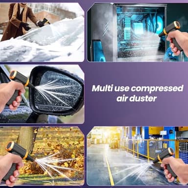 Electric Air Duster, 32,0000 RPM Compressed Air Duster & Blower, 7600mAh Rechargeable, 3-Speed LED Keyboard Cleaner for PC/Computer/Car, No Canned Air - Turbo Fan, Battery Powered - Image 7