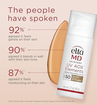 EltaMD UV AOX Elements Tinted Mineral Face Sunscreen Lotion, Tinted Moisturizer for Face SPF 50 with Antioxidants, For Dry Sensitive Skin 1.7 oz Pump - Image 6