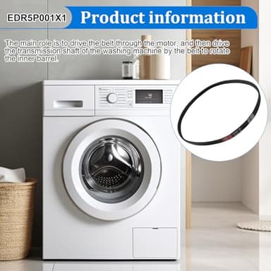 WE12X27300 Washer Drive Belt for GE Washing Machines, Replaces 4587578, AP6328196, PS12342956, EAP12342956, 253C1275P001, 5PJ587SJ161, Durable Rubber Drive Belt for GE GUD/GUV Series - Image 2