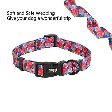 Dog Collar Adjustable Summer Flower Dog Collars with Safety Buckle Soft Comfortable Pet Collar for Small Medium Large Dogs - Image 4