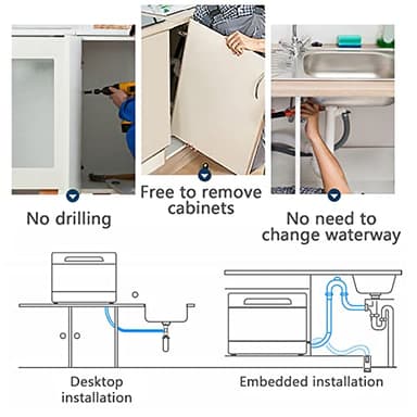 JLYNOWPT Countertop Dishwasher Portable Counter Dishwasher with 3 Washing Programs Small Dish Washer with Removable Filter and Air-Cooled Drying for Apartments, Dorms and Rvs - Image 6