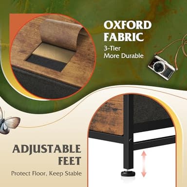 WLIVE 9-Drawer Dresser, Fabric Storage Tower for Bedroom, Hallway, Entryway, Closet, Tall Chest Organizer Unit with Fabric Bins, Steel Frame, Wood Top, Easy Pull Handle, Rustic Brown Wood Grain Print - Image 7