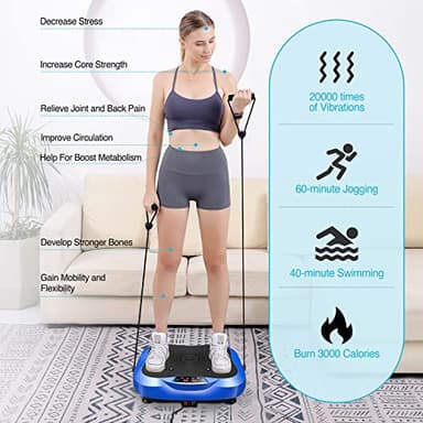 AXV Vibration Plate Exercise Machine Whole Body Workout Portable Mini Vibrate Fitness Platform Lymphatic Drainage Machine for Weight Loss Shaping Toning Wellness Home Gyms Workout - Image 8