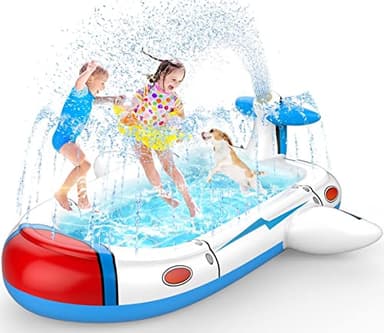 Kiddie Pool for Toddlers, Splash Pad for Kids Ages 4-8, 68" Inflatable 3-in-1 Swimming Pool for Kids, Backyard and Outside Sprinkler Play Mat Wading Pool for 3 4 5 6 Year Old - Image 1
