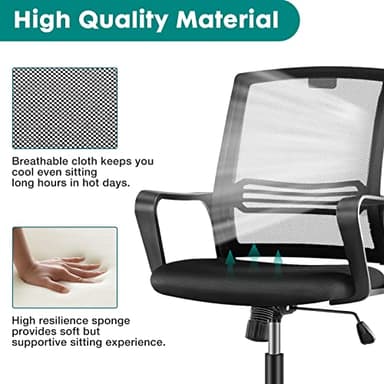 OLIXIS Drafting Chair - Tall Standing Office Desk Chair with Adjustable Foot Ring, Chair with Ergonomic Lumbar Support, Adjustable Height, Breathable Mesh, Darkblack - Image 7