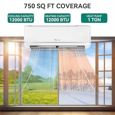 YITAHOME 21 SEER2 12000 BTU Mini Split Air Conditioner Heat Pump System, Wifi Enabled 208-230V Ductless AC Cool Up to 750 Sq. Ft, Compatible with Alexa, Complete Installation Kit, White - Image 2