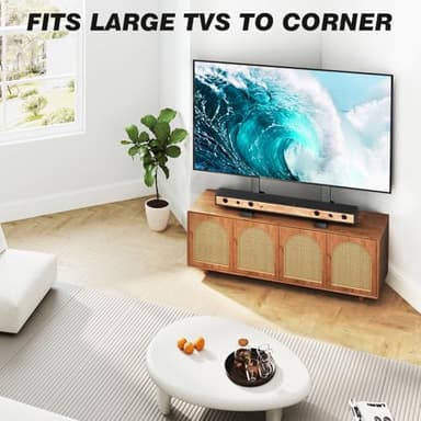 5Rcom Universal TV Stand, Large TV Legs for 37-86 Inch Flat Curved TVs with Cable Management, 6 Height Adjustment Table Top TV Mount Stand Up to 150lbs, Black - Image 9