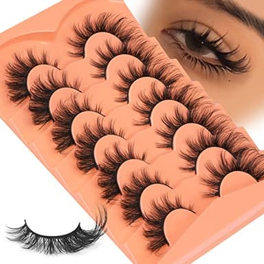 False Eyelashes Wispy Lashes Natural Look Fake Eyelashes Cat Eye Lashes Mink Fluffy Strip False Lashes Fox Eye Lashes Pack 7 Pairs ALICROWN - Image 7