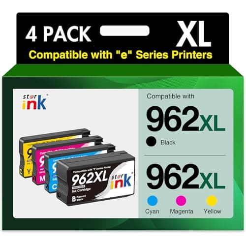 962XL Ink Cartridges for HP 962XL Ink Cartridges Combo Pack Work for HP Officejet Pro 9015e 9025e 9018e 9025e 9010 9015 9025 9020 Printer for HP 962 XL (4 Pack) - Image 1