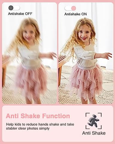 Digital Camera, FHD 1080P Point and Shoot Kids Camera, with 32GB Card, 2 Batteries, 16X Zoom Anti Shake Date Stamp, Compact Portable Small, for Starter Kid Children Teen Student Girl Boy(Pink) - Image 9