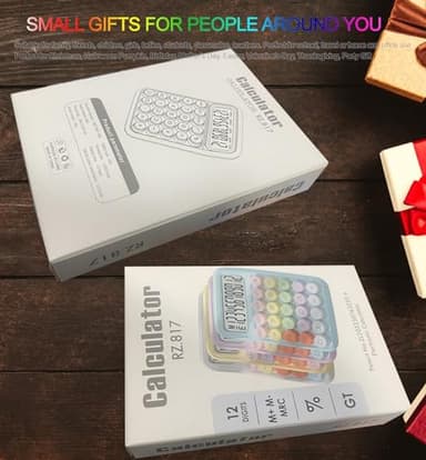 Envysun Colorful Candy Calculator,Mechanical Calculator Cute 12 Digit Large LCD Display Big Round Button Calculator,Easy to Press,for School Office Business Home,Automatic Sleep,with Batter(Purple) - Image 5