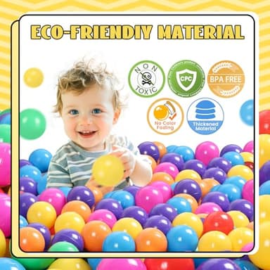 TRENDBOX 100 Ball Pit Balls Colorful Ocean Ball for Babies Kids Children Soft Balls for Birthday Parties Events Playground Games Pool - 2.2 inches - Image 2