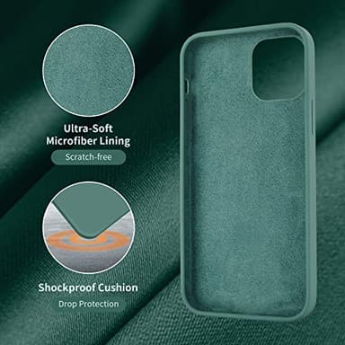 Cordking Designed for iPhone 12 Case, Designed for iPhone 12 Pro Case, Silicone Shockproof Phone Case with [Soft Anti-Scratch Microfiber Lining] 6.1 inch, Midnight Green - Image 5