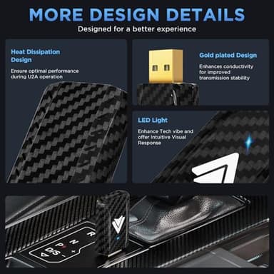 MSXTTLY Android Auto Wireless Adapter for Car Small Dongle, Compatible with AndroidAuto Car Models 2017 Above with Wired, Only for Android Phones Version 11 Above, Carbon Fiber Black - Image 3