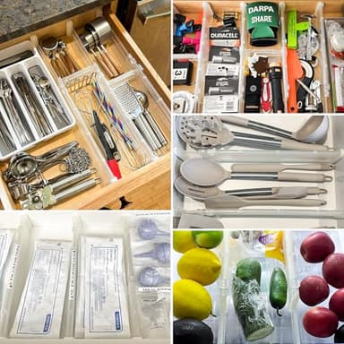 HiYZ Expandable Drawer Dividers - 12.6-22.8'' Adjustable Drawers Organizers for Kitchen Utensils, Drawer Separators in Bedroom, Dresser, Office, Bathroom, Fridge, 12 Pack Long Dividers-Clear - Image 2