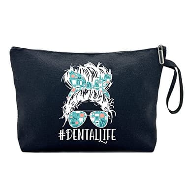 ZHANTUONE Dental Life Cosmetic Bag，Dental Hygienist Gifts， The Best Birthday Gift for Dentists，For Women Dental Hygienist Makeup Bag，Dental Hygienist Student Gifts，Funny Dentists Gift - Image 1