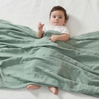 JELLYMONI Muslin Swaddle Blankets for Unisex, 3 Pack Newborn Receiving Blanket, Large 47 x 47 inches Soft Breathable Muslin Baby Blanket for Newborn Boys & Girl - Image 2