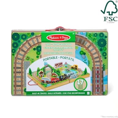 Melissa & Doug Take-Along Railroad Tabletop Playset with Wooden Train Toys, Animals & Scenery Play Pieces, Preschool Learning Toys for Girls & Boys 3+ - FSC Certified - Image 6