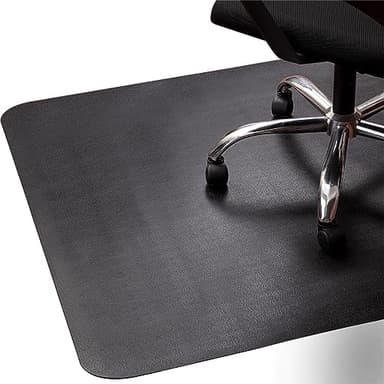 Office Rolling Chair Mat for Hardwood and Tile Floor, Black, Anti-Slip, Non-Curve, Chair Mat Best for Under The Computer Desk, 47 x 35 Rectangular Non-Toxic Plastic Protector, Not for Carpet - Image 1