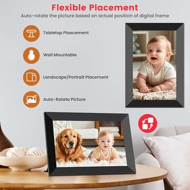 Frameo 10.1 Inch WiFi Digital Picture Frame, Smart Cloud Electronic Photo Frame with HD IPS Touch Screen Slideshow 32GB Memory Auto-Rotate Wall Mount, Share Photos/Videos from Phone by Frameo App - Image 8