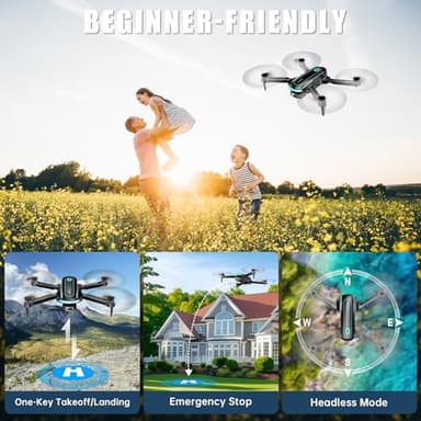 Drone with Camera, Drones for Adults and Beginners, 1080P HD FPV Foldable Mini Drones for Kids, with 2 Batteries, Carrying Case, Trajectory Flight, Gravity Control, One-Key Takeoff/Landing, 360° Flip, Toys for Gift - Image 3
