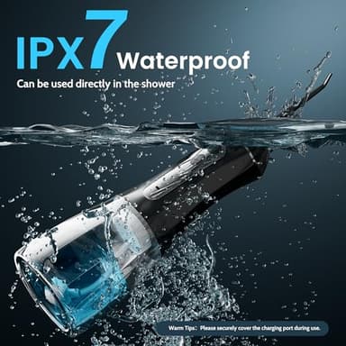 Water Flossers for Teeth, Electric Floss for Adults, Water Dental Picks for Teeth Cleaning and Flossing, Portable Flossers for Travel Size, Travel Bag and 4 Tips, IPX7 Waterproof - Black - Image 4
