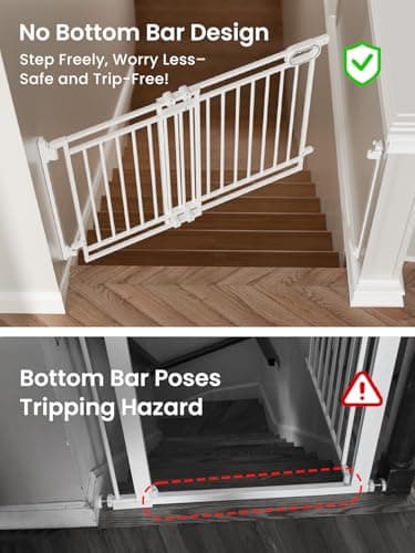 Mom's Choice GROWNSY Baby Gate No Bottom Bar, Adjustable Width 26” to 36” for Child and Pet, Dog Gate with Auto-Close & One-Hand Operation, Screw-in Installation for Doorways and Indoor Use - Image 2