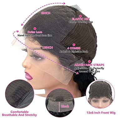 Dasollak 13x6 Straight Lace Front Wigs - Human Hair HD Transparent Lace Frontal Wigs for Black Woman - Brazilian Lace Frontal Wigs - Glueless Wigs - Pre Plucked Natural Color - 24 Inch - Image 6