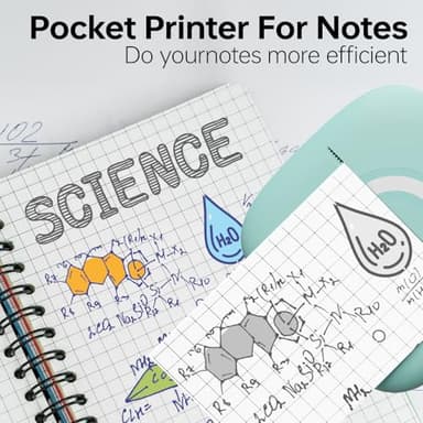 Mini Printer Sticker Thermal Printer with 3 Rolls Paper, Bluetooth Portable Phone Print Pods,Study Sticker Maker for Pictures, Photos, Journals, DIY, Compatible with Phone & Tablet - Image 7