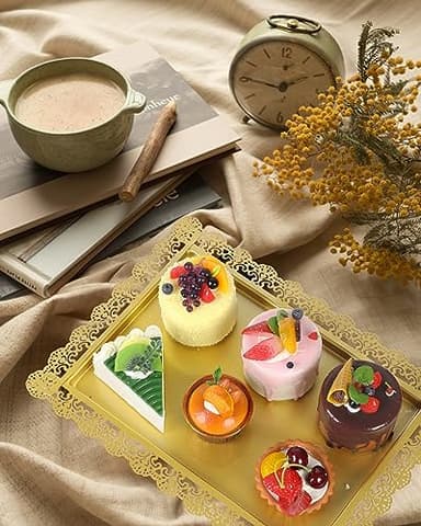 ZUMELER 9Pcs Metal Cake Stands Round Cake Stands Candy Fruite Display Plate Cupcake Serving Tower for Wedding Brithday Party Celebration Home Decoration,gold - Image 4