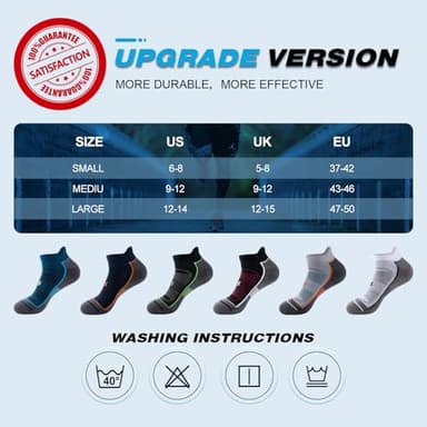 Cirorld Mens Ankle Running Socks, Athletic Cushioned Low Cut Moisture Wicking Cotton Short Sports Socks, 6 Pairs - Image 7