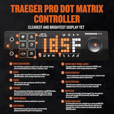 Traeger Grills Woodridge Pro Electric Wood Pellet Grill and Smoker, 970 Sq. In., Outdoor Pellet Smoker Grill with Digital Sensor and Side Shelf, Wi-FIRE Technology, Super Smoke Mode, TFB97JLH - Image 4